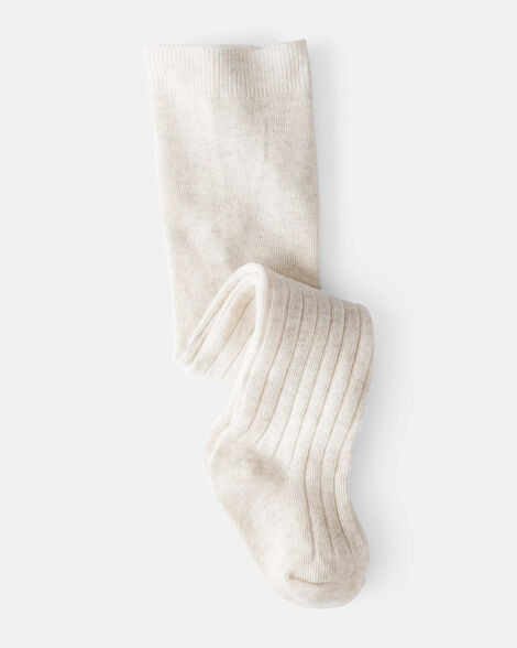 Baby Girl Rib Tights - Cream | Carter's Inc
