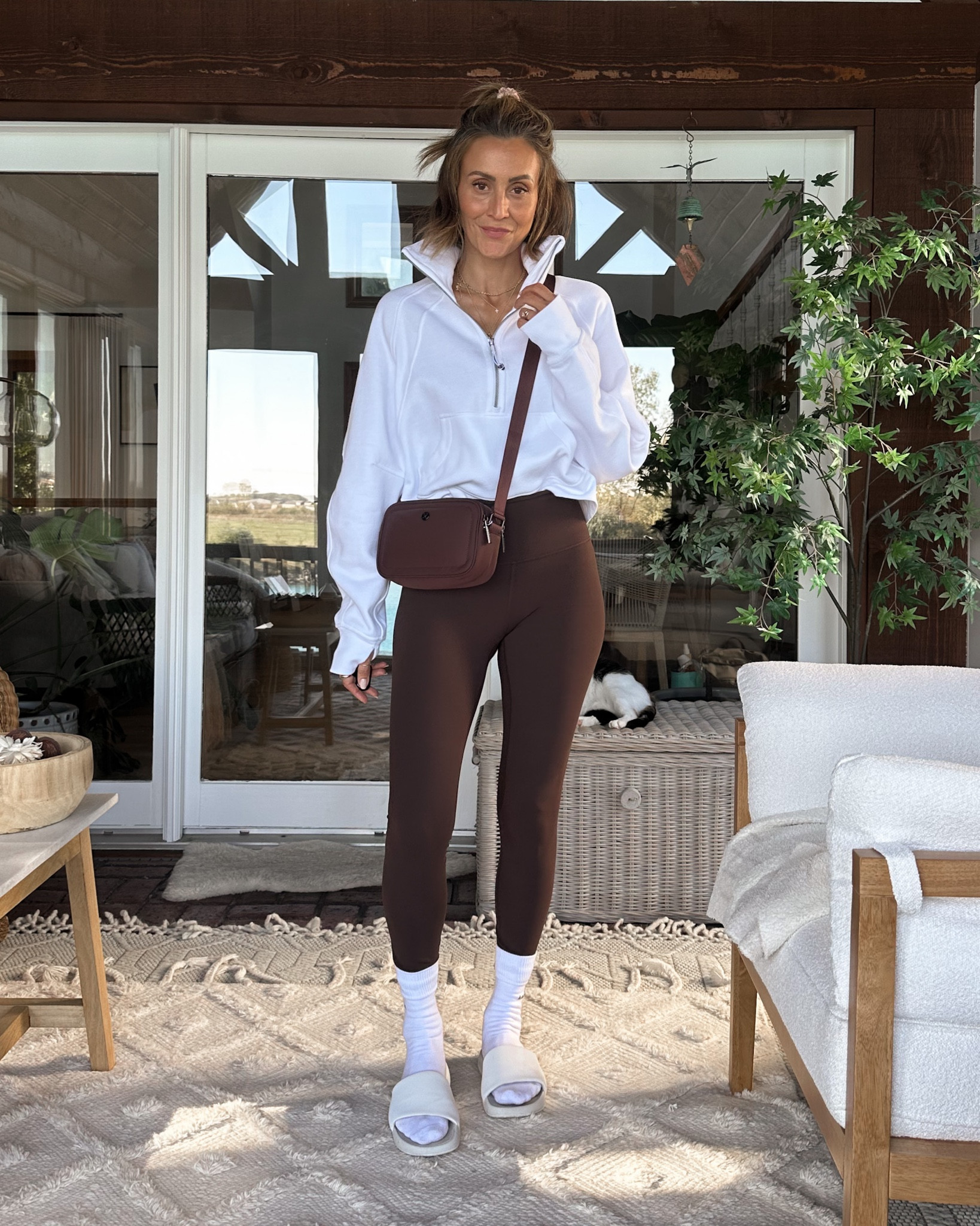 Gifting season for the yogi in your life! Wearing: 

lululemon Align High-Rise 25” in Espresso 4
lululemon Align Tank Top in Espresso 4
Scuba Oversized Funnel-Neck Half Zip XS/S
Daily Stride Comfort Crew Sock in White
Crossbody Camera Bag 2L in Brown Earth
Rest feel Women’s Slide in Bone 

@lululemon #lululemoncreator #Ad

#LTKstyletip #LTKfitness #LTKGiftGuide
