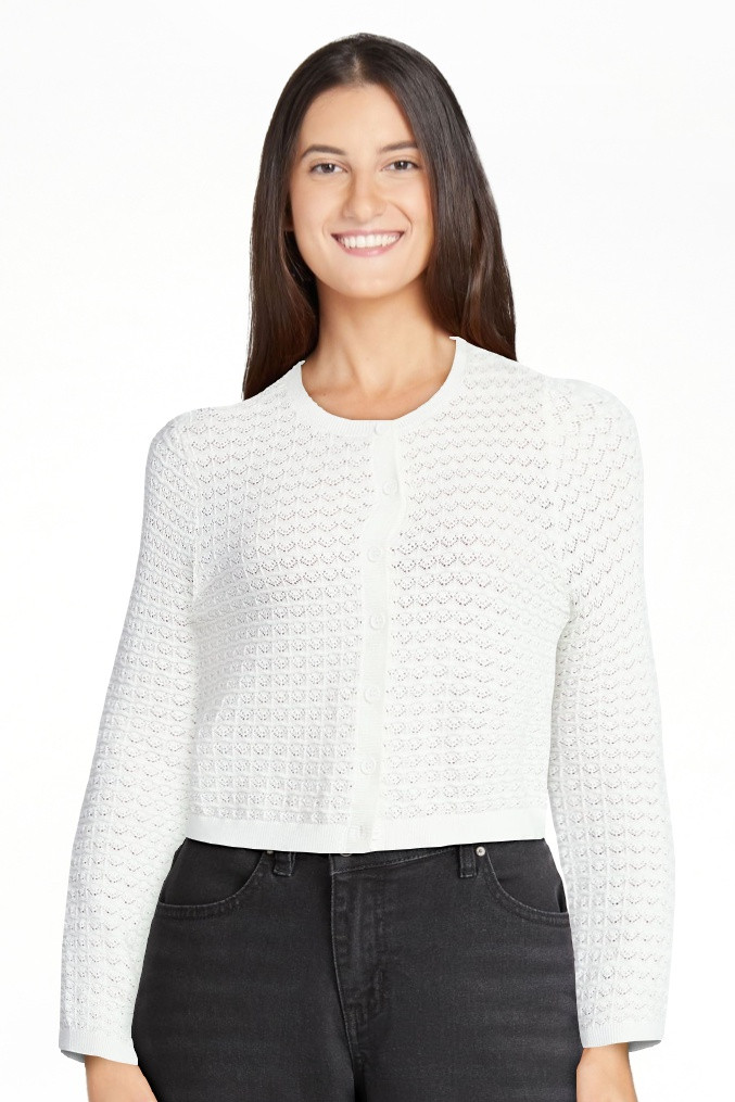 Madden NYC Women's Cotton Crochet Sweater Cardigan, Sizes XXS-XXL | Walmart (US)
