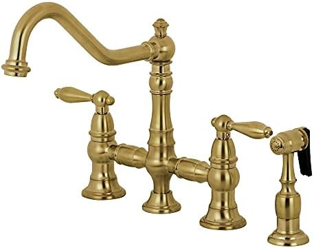 Kingston Brass KS3277ALBS Kitchen Faucet with Side Sprayer, Brushed Brass | Amazon (US)