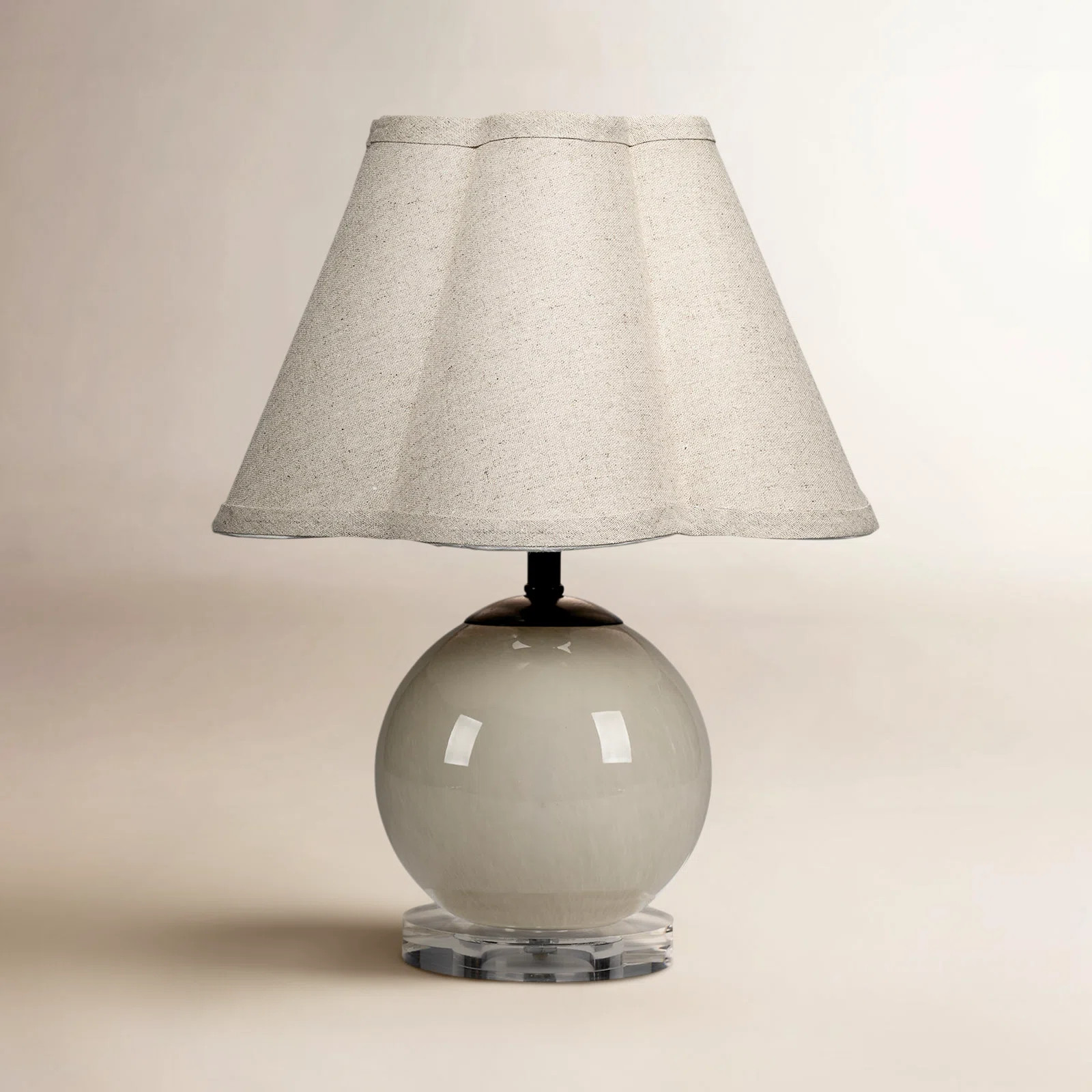 Connor Blown Glass Table Lamp With Raffia Shade | Wayfair North America