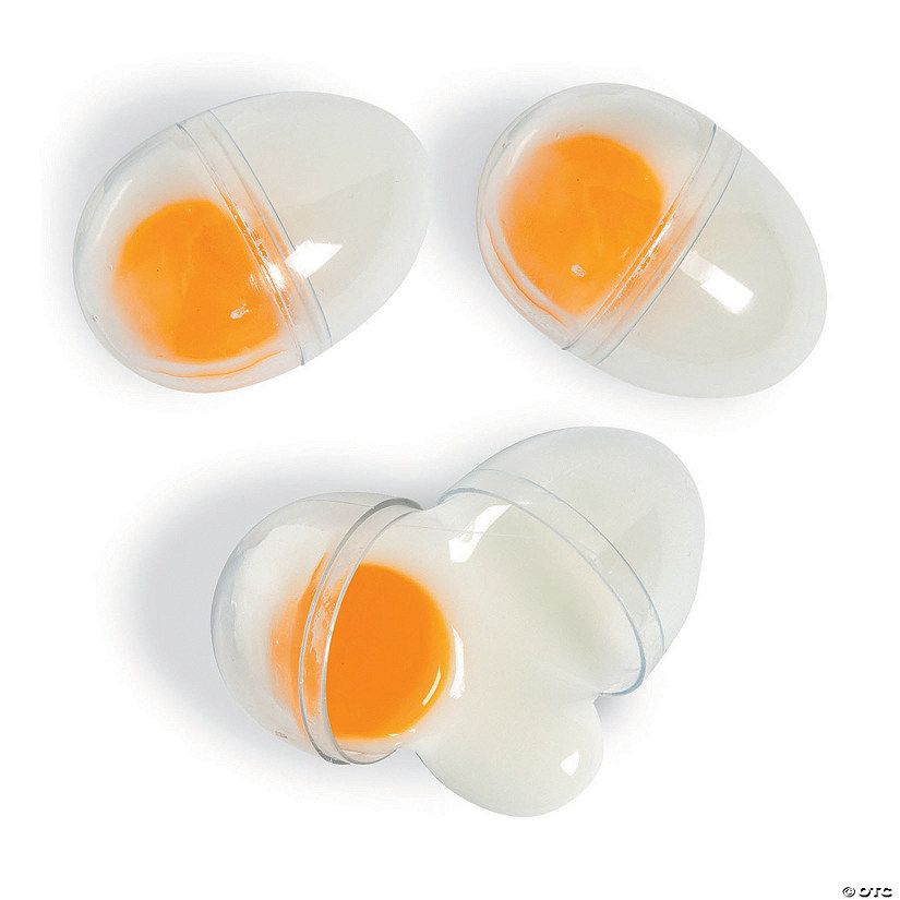 2 1/2" Egg Yolk Slime-Filled Plastic Easter Eggs - 12 Pc. | Oriental Trading Company