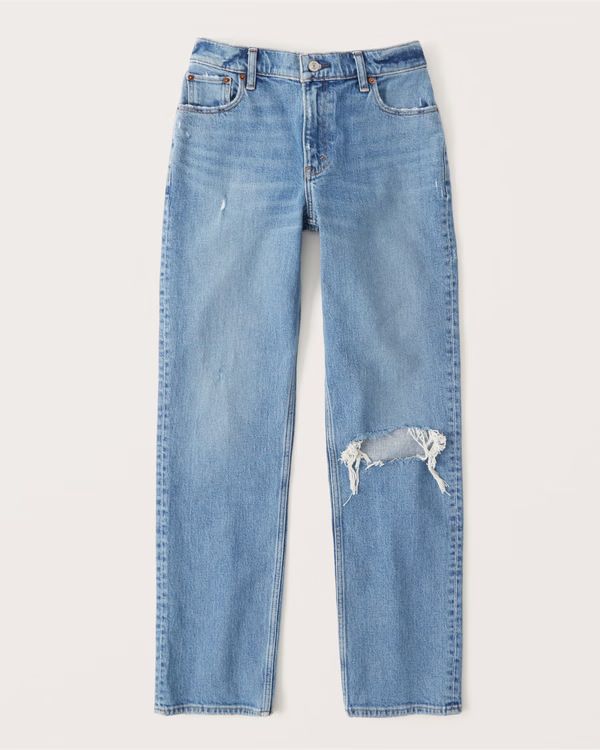 Women's Low Rise 90s Straight Jean | Women's Bottoms | Abercrombie.com | Abercrombie & Fitch (US)