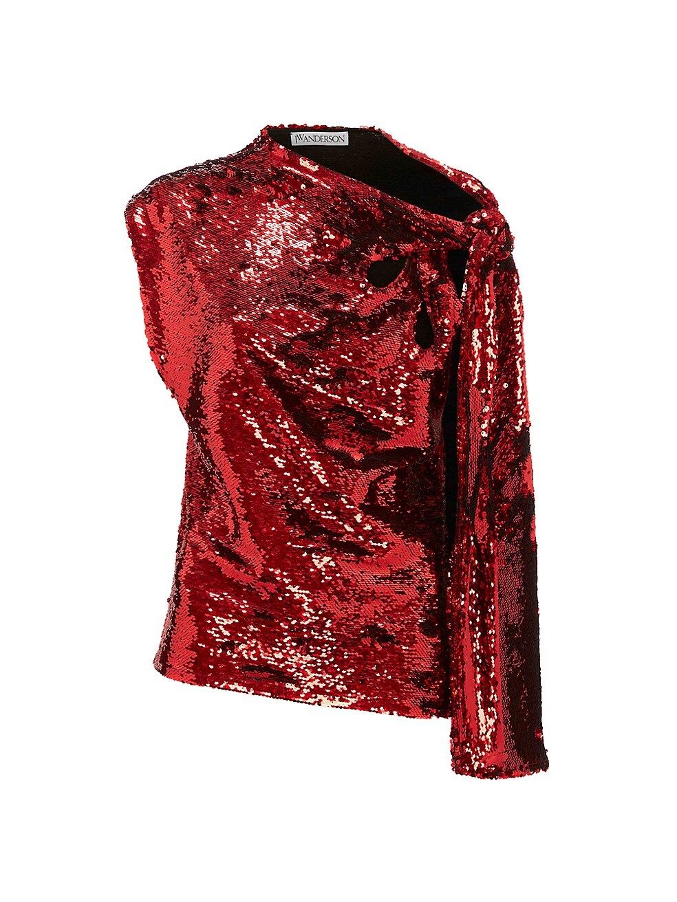 JW Anderson Sequined Asymmetric Top | Saks Fifth Avenue