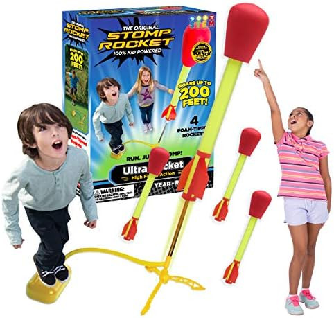 Stomp Rocket Original Ultra Rocket Launcher for Kids - Soars 200 Feet - 4 High Flying Rockets and... | Amazon (US)