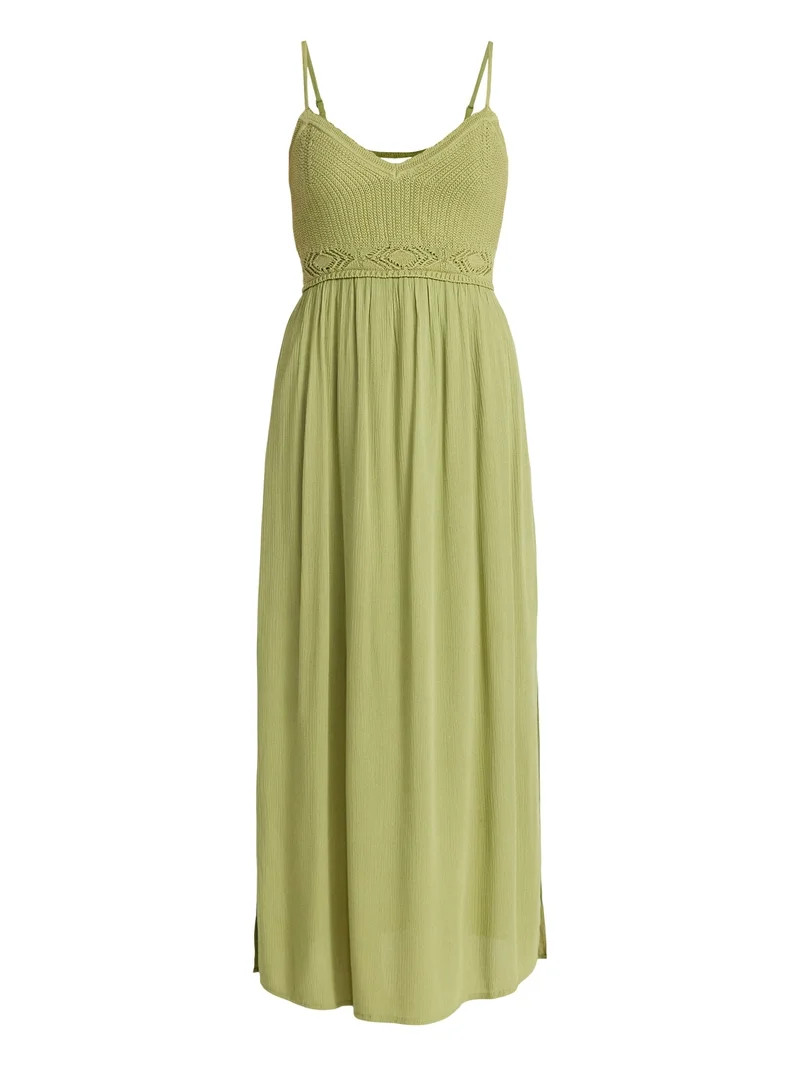 No Boundaries Mix Media Maxi Dress, Women's Sizes XXS-XXL | Walmart (US)