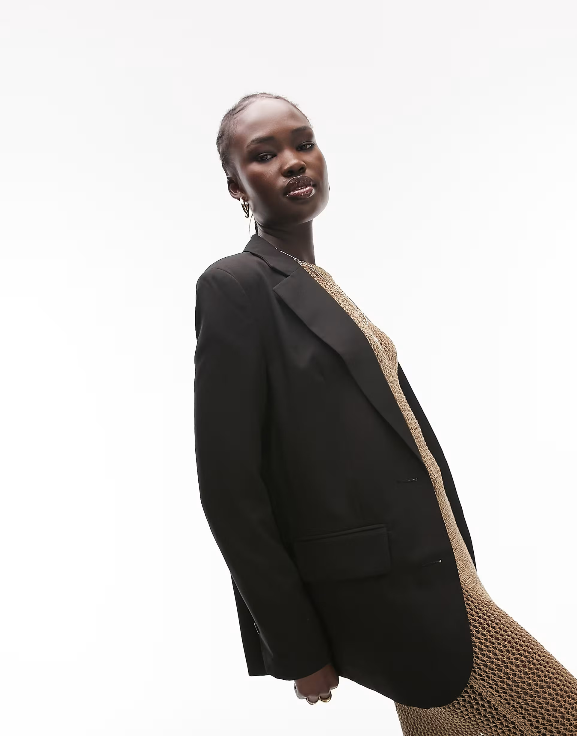 Topshop Tall tailored single breasted blazer in black | ASOS (Global)