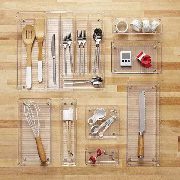 IDESIGN Linus Shallow Drawer Organizer Clear | The Container Store
