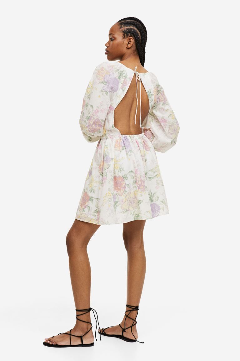 Balloon-sleeved Open-backed Dress | H&M (US)