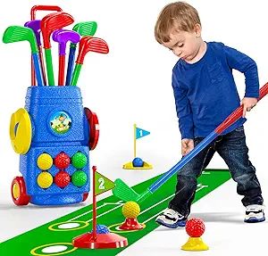 TEMI Toddler Golf Set - Kids Golf Suitcase Game Play Set & Sports Toys with 12 Balls, 6 Golf Stic... | Amazon (US)