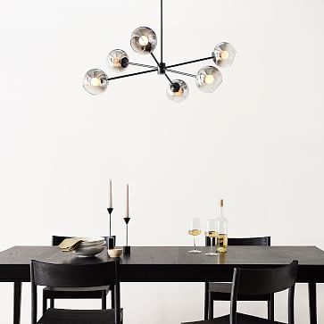 Staggered Glass 6-Light Chandelier (37") - Metallic Ombre | West Elm (US)