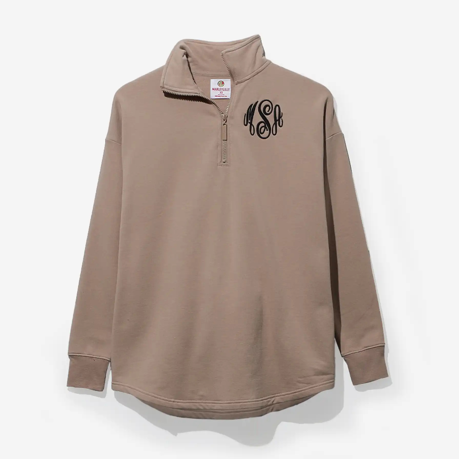 Monogrammed Quarter Zip Sweatshirt | Marleylilly