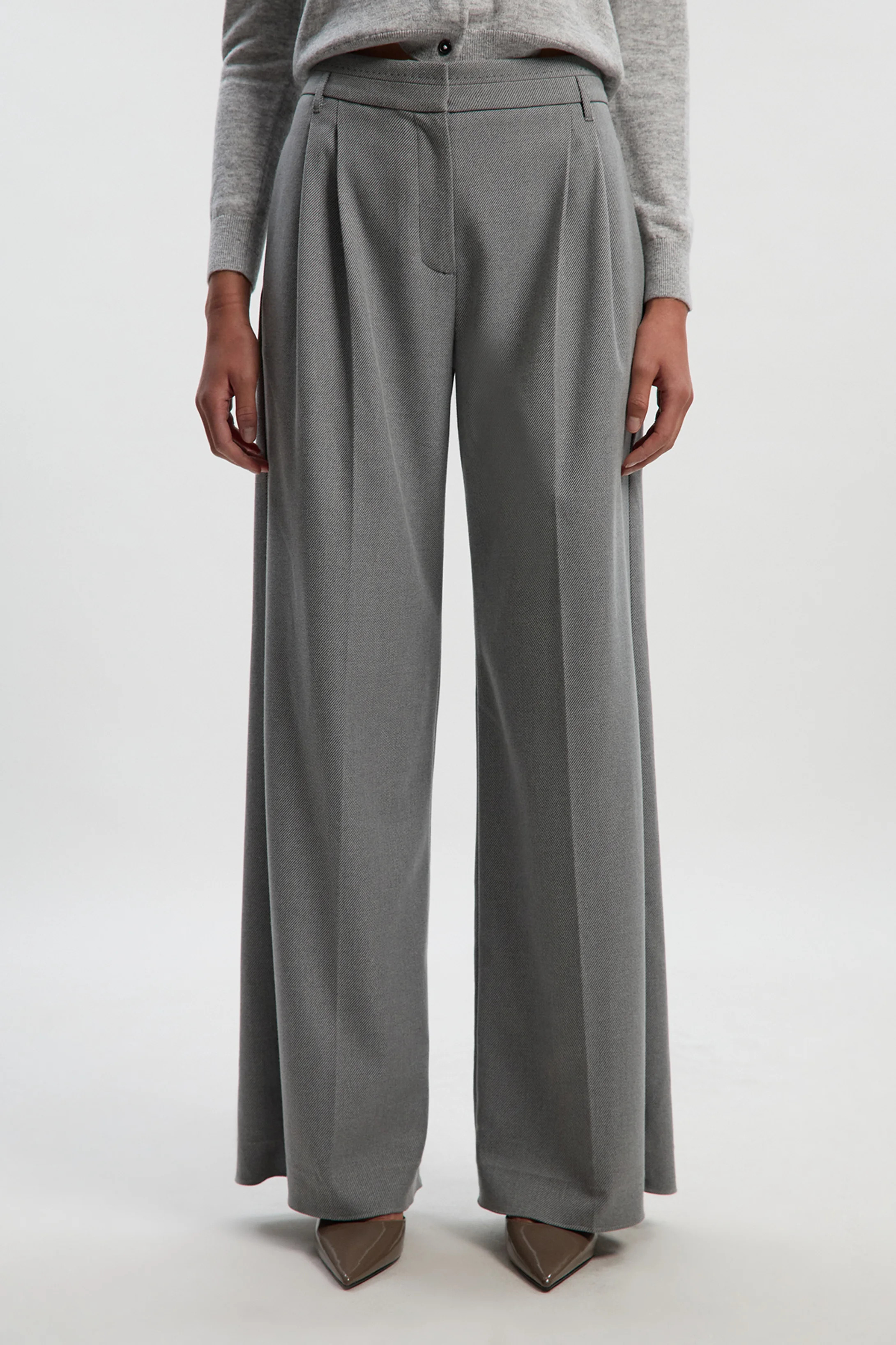 Tailored Marl Wide Leg Trouser | Karen Millen UK + IE + DE + NL