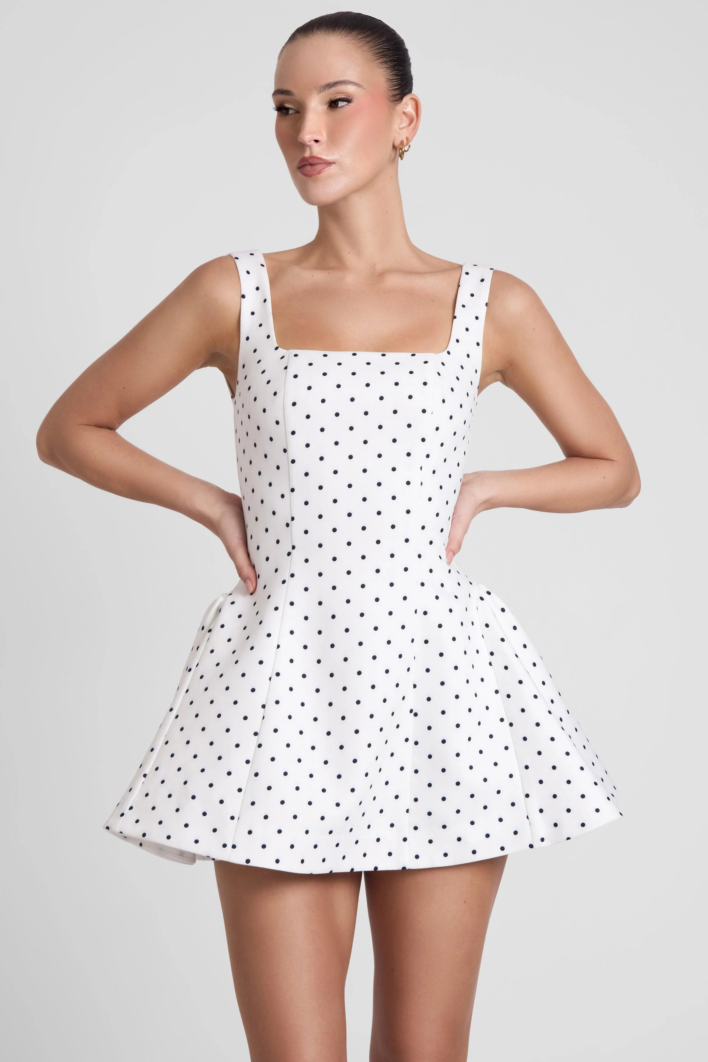 Ysabelle Babydoll Corset Mini Dress - Polka Dot | LEAU (US)