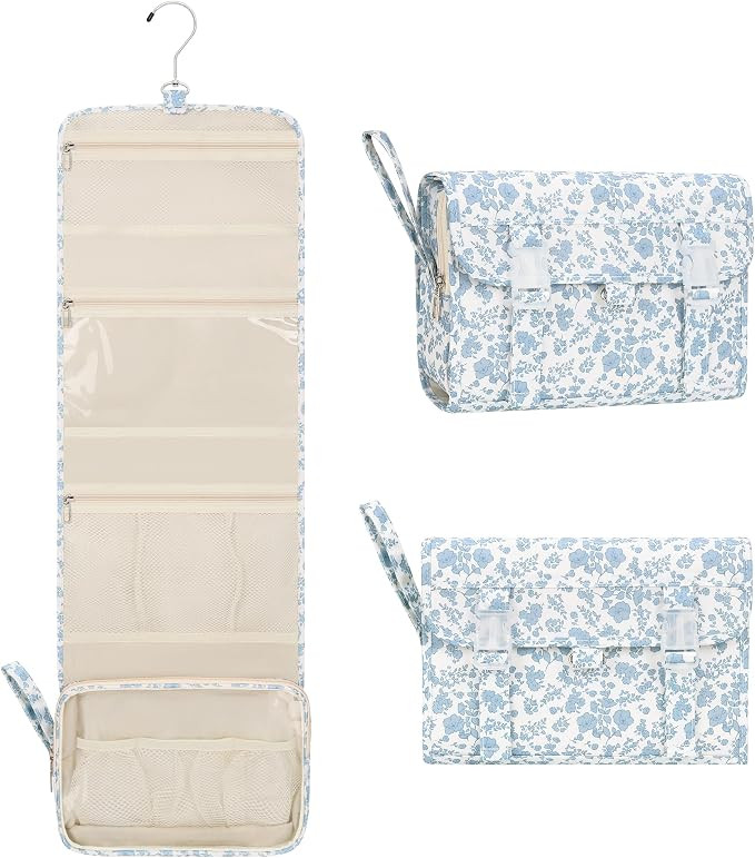 Hanging Toiletry Bag, Travel Toiletries Bag with Hanging Hook, Water Resistant Makeup Cosmetic Or... | Amazon (US)
