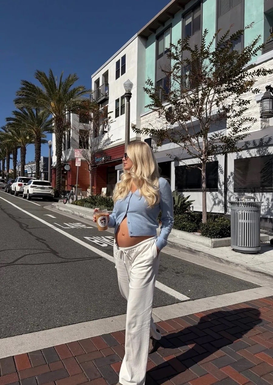 Aritzia Clientele Sale!! SIZE: medium in cardi (dew blue - sized up for pregnancy), small in pant (light birch), shoes run tts! Code KATHLEEN20 for discount on Heaven Mayhem site. #kathleenpost

Spring transition outfit, errands outfit, school drop off, school pick up, lunch look, casual lunch date, casual chic outfit, bump friendly, maternity look

#LTKBump #LTKootd #LTKSeasonal