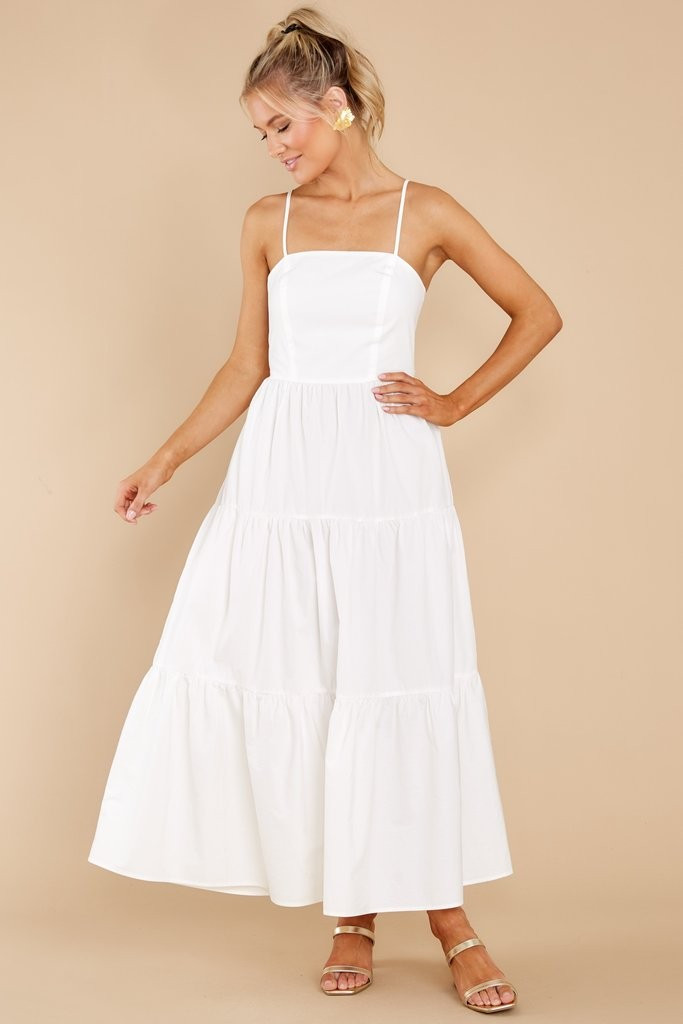 How She Feels White Midi Dress | Red Dress 