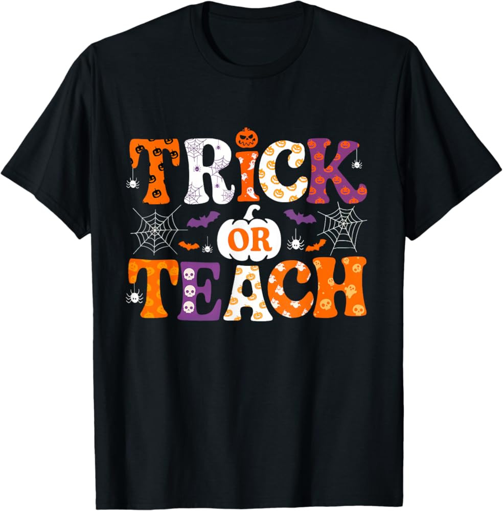 Trick Or Teach Funny Teacher Halloween Costume Men Women T-Shirt | Amazon (US)