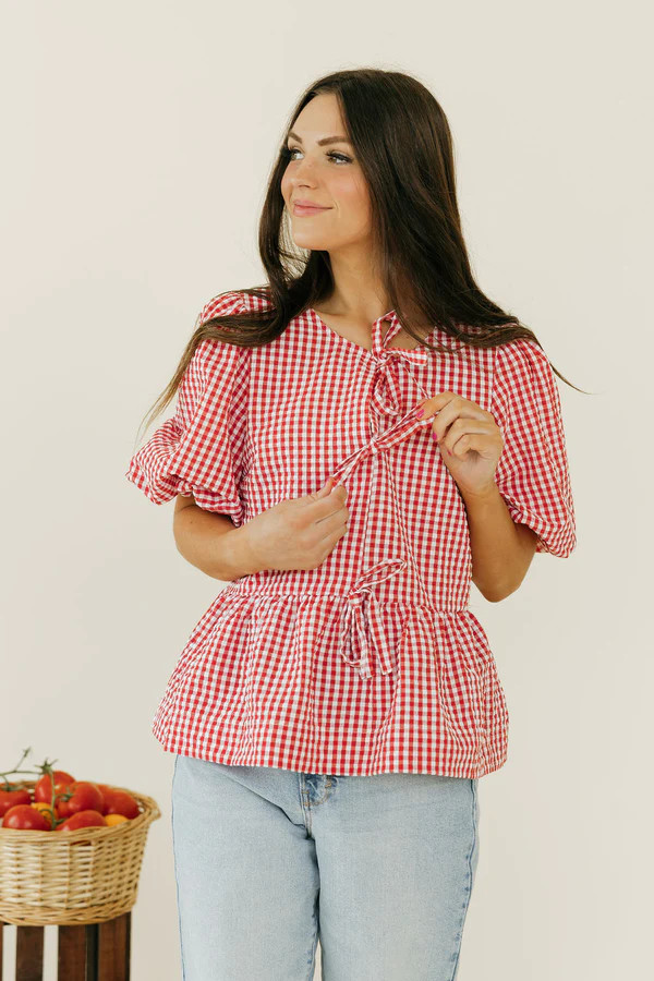 Anissa Top-Red/White | Love Olive Co
