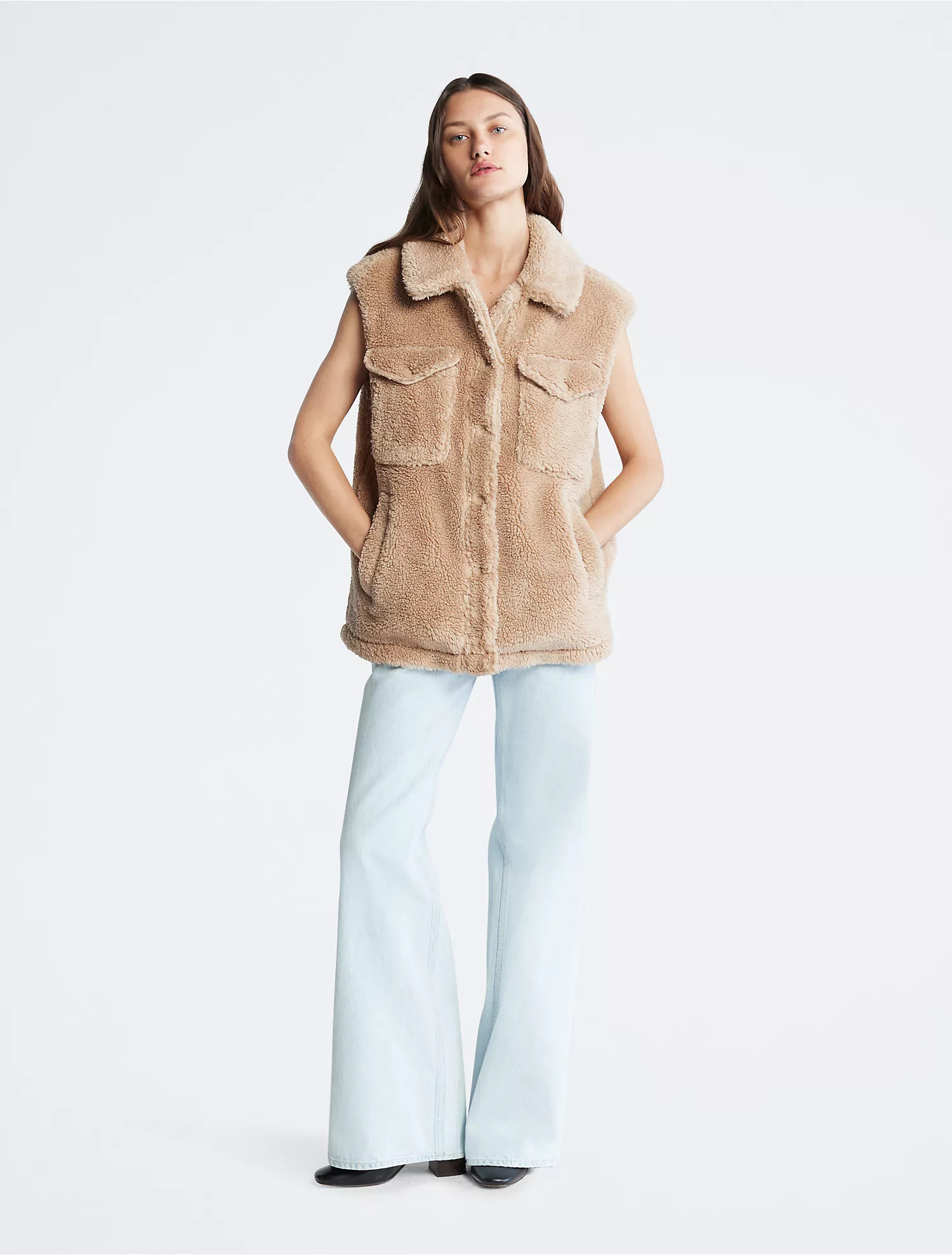 Sherpa Button-Down Vest | Calvin Klein | Calvin Klein (US)