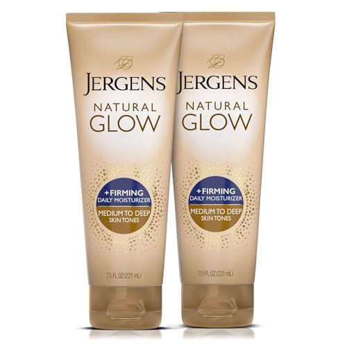 Jergens Natural Glow +Firming Self Tanner Body Lotion, Medium to Deep Skin Tone, Sunless Tanning Moisturizer with Collagen and Elastin, Helps to Visibly Reduce Cellulite, 7.5 Oz, Pack of 2 | Amazon (US)