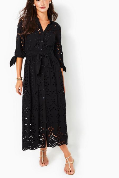 Looking for a cute black dress for this summer with eyelet details. This dress is on sale for the Lilly Pulitzer sale 

#LTKsalealert #LTKSeasonal