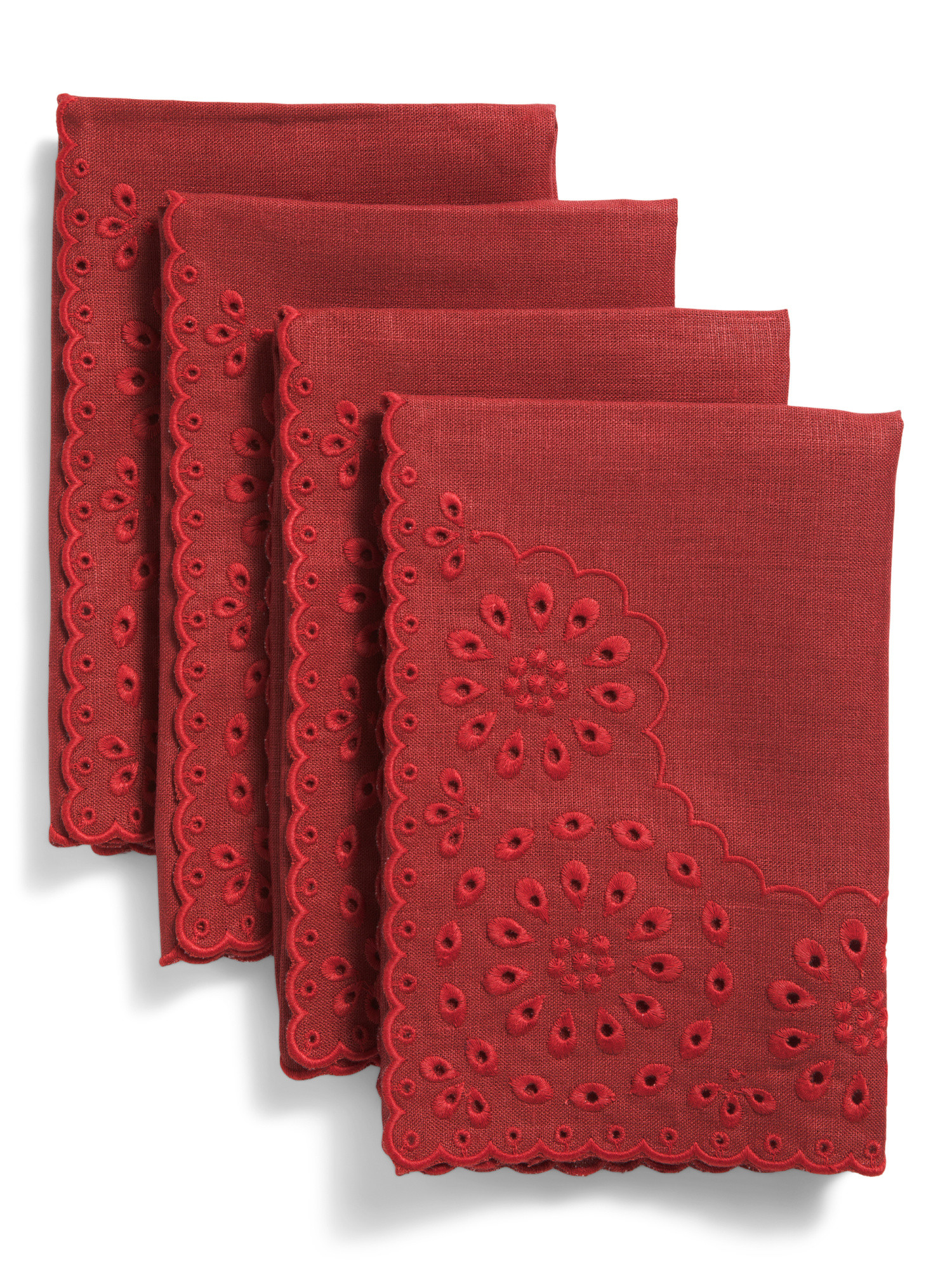 Set Of Four Linen Eyelet Dinner Napkins | Shop By Room | Marshalls | Marshalls