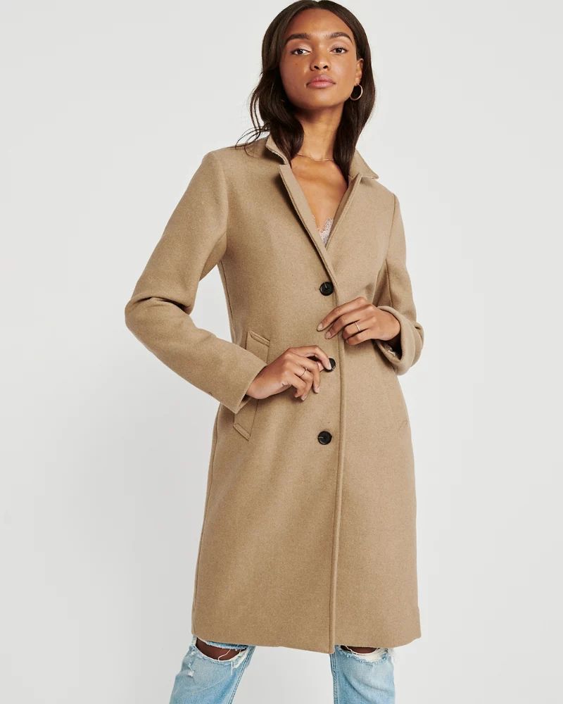 Wool-Blend Dad Coat | Abercrombie & Fitch US & UK