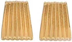 Ribbed Gold Statement Earrings – Women’s 18K Gold-Plated Lightweight Rectangle Earrings, Chic... | Amazon (US)