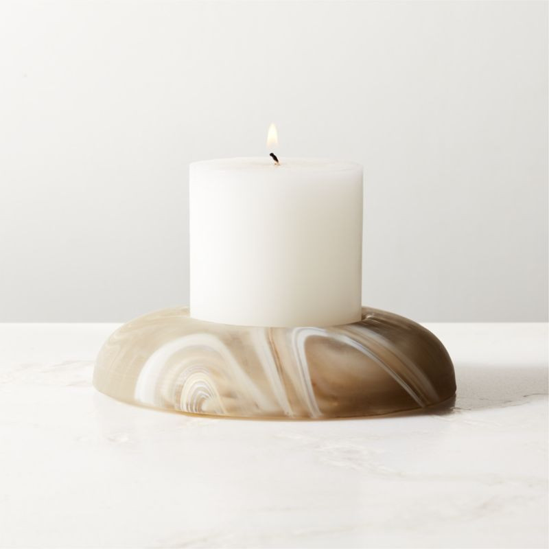 Olino Swirl Glass Candle Holder Low | CB2 | CB2