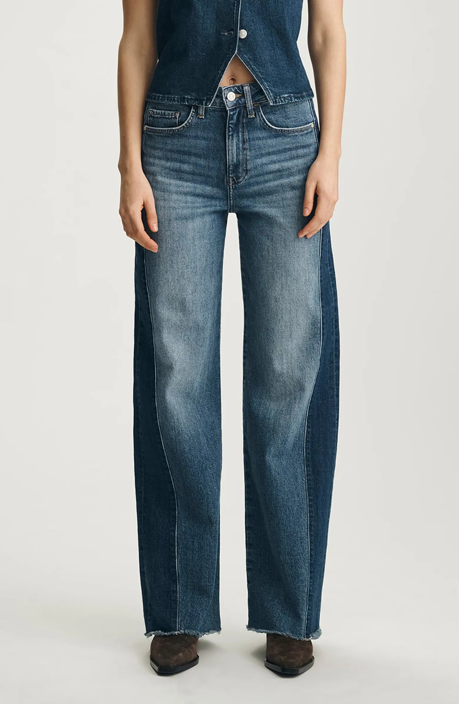 Malibu Colorblock Wide Leg Jeans | Nordstrom
