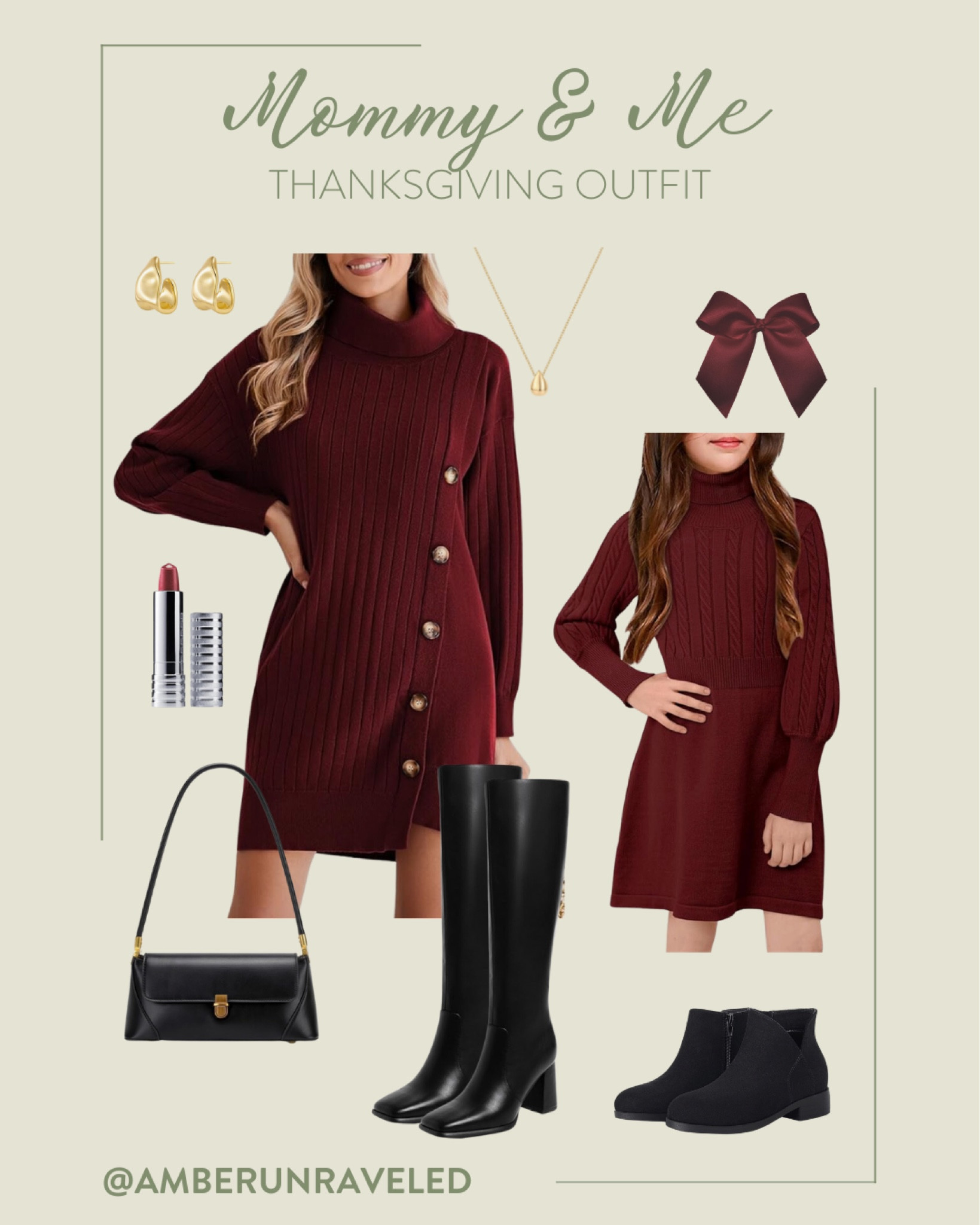 Twinsies alert! We're so excited to celebrate Thanksgiving! Me and my daught might consider trying these adorable matching burgundy outfits. Pair it with knee-high boots for you and ankle booties for your daughter.
#mommyandme #cutedresses #amazonfashion #falloutfit

#LTKStyleTip #LTKSeasonal #LTKShoeCrush