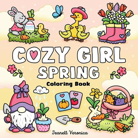 Cozy Girl Spring Coloring Book: Bold and Easy Designs for Adults and Teens. Simple, Cute Illustra... | Amazon (US)