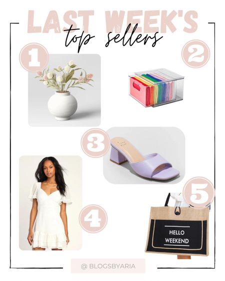 Last weeks top sellers!! Spring decor, home organizing must have, white dress perfect for graduation, heeled sandals and hello weekend bag  

#LTKhome #LTKFind #LTKstyletip