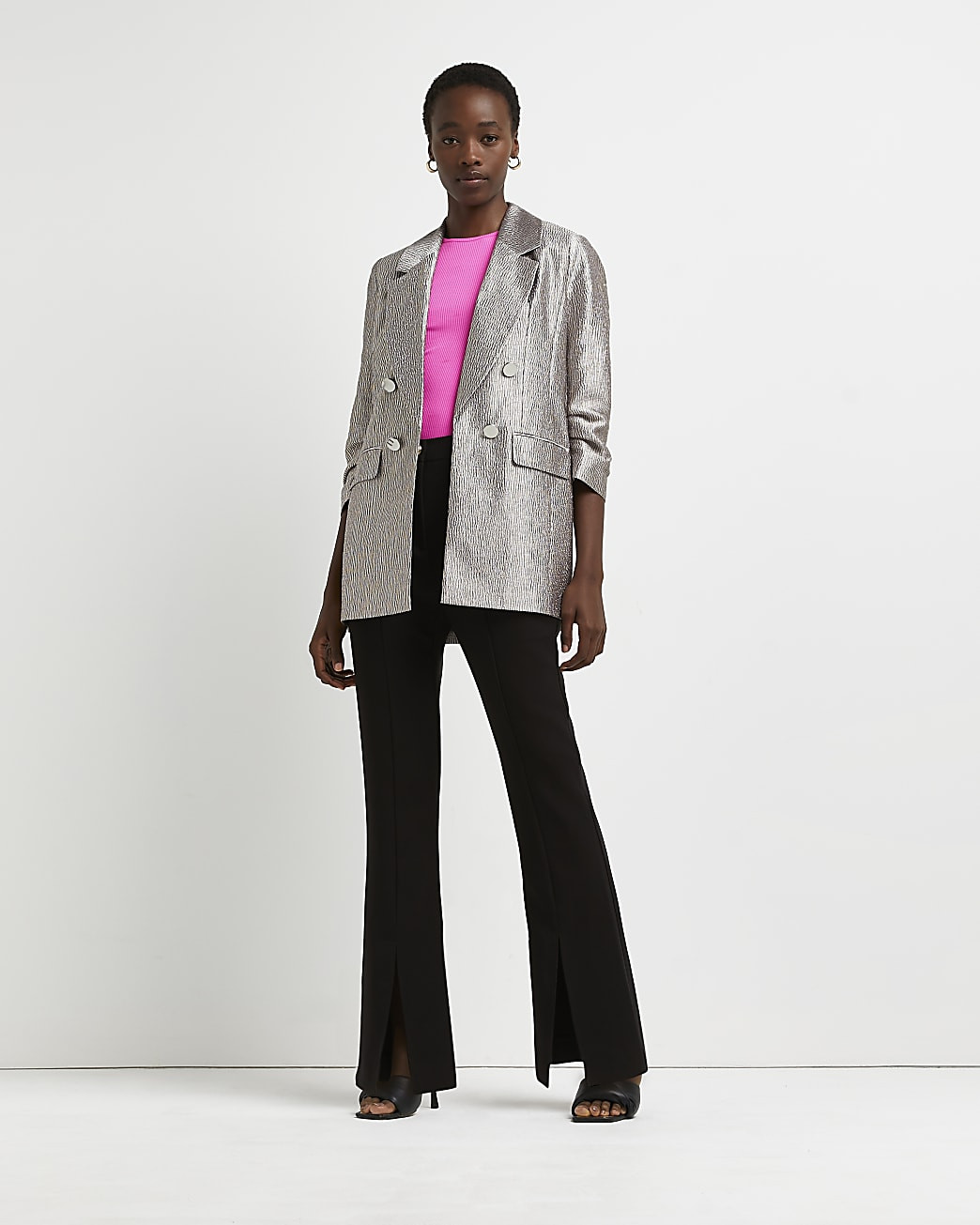 Bronze metallic oversized blazer | River Island (UK & IE)