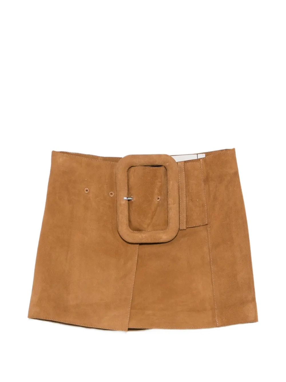 AMI Paris Buckled A-line Mini Skirt | Brown | FARFETCH | Farfetch Global