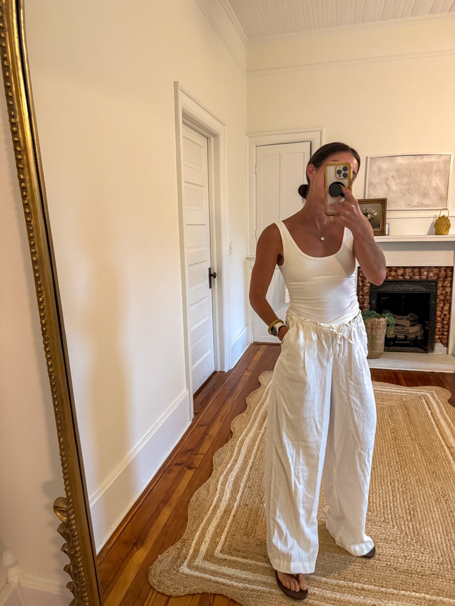 Time and tru linen pants x small 
Tank small built in bra

#LTKSeasonal #LTKdayinmylife #LTKgrwm