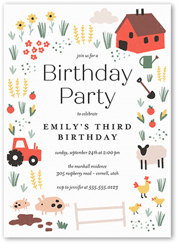 Farmhouse Frame Birthday Invitation | Shutterfly