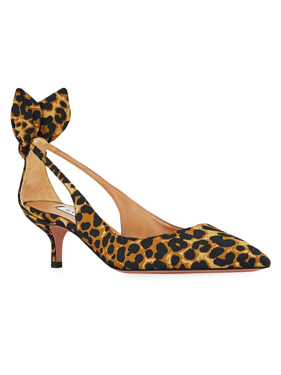 Bow Tie 50MM Leopard Pumps | Saks Fifth Avenue