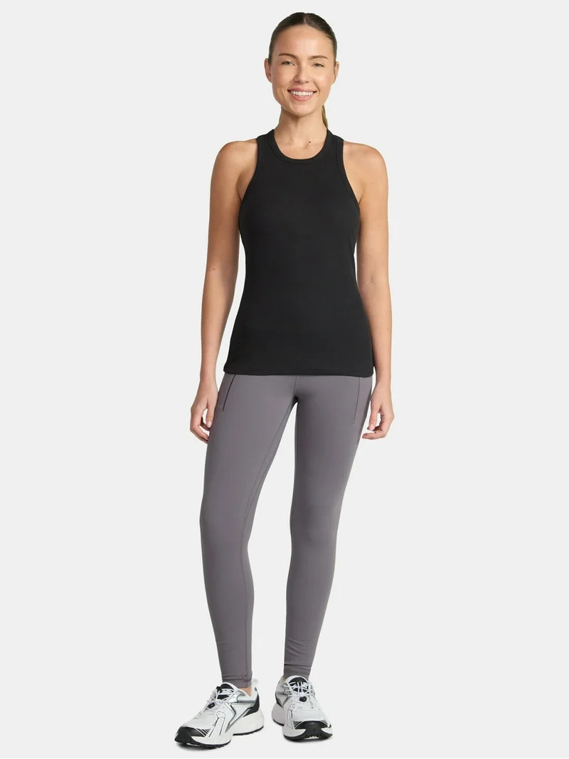 Avia Women's Cotton Ribbed Tank Top with Shelf Bra, Sizes XS-XXXL | Walmart (US)