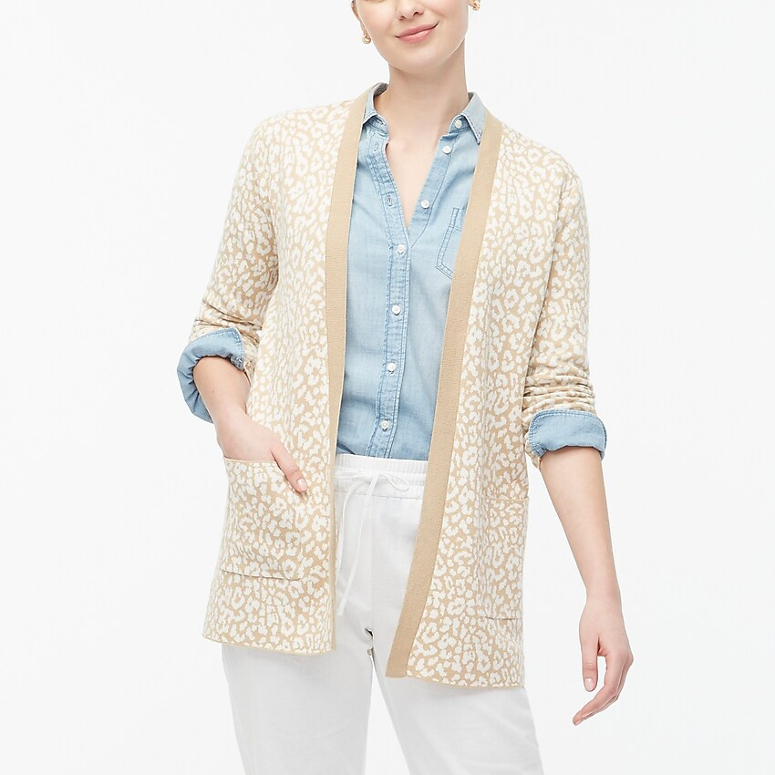 Leopard open cardigan sweater | J.Crew Factory