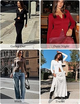 Gleenat Womens Ribbed Long Sleeve Going Out Tops Button Down Up Cardigan Sweaters Lightweight Reg... | Amazon (US)