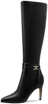 MOTIMODEN Women's Knee High Boots Women Mid Heel Pointed Toe Tall Boots for Women High Heel Side ... | Amazon (US)