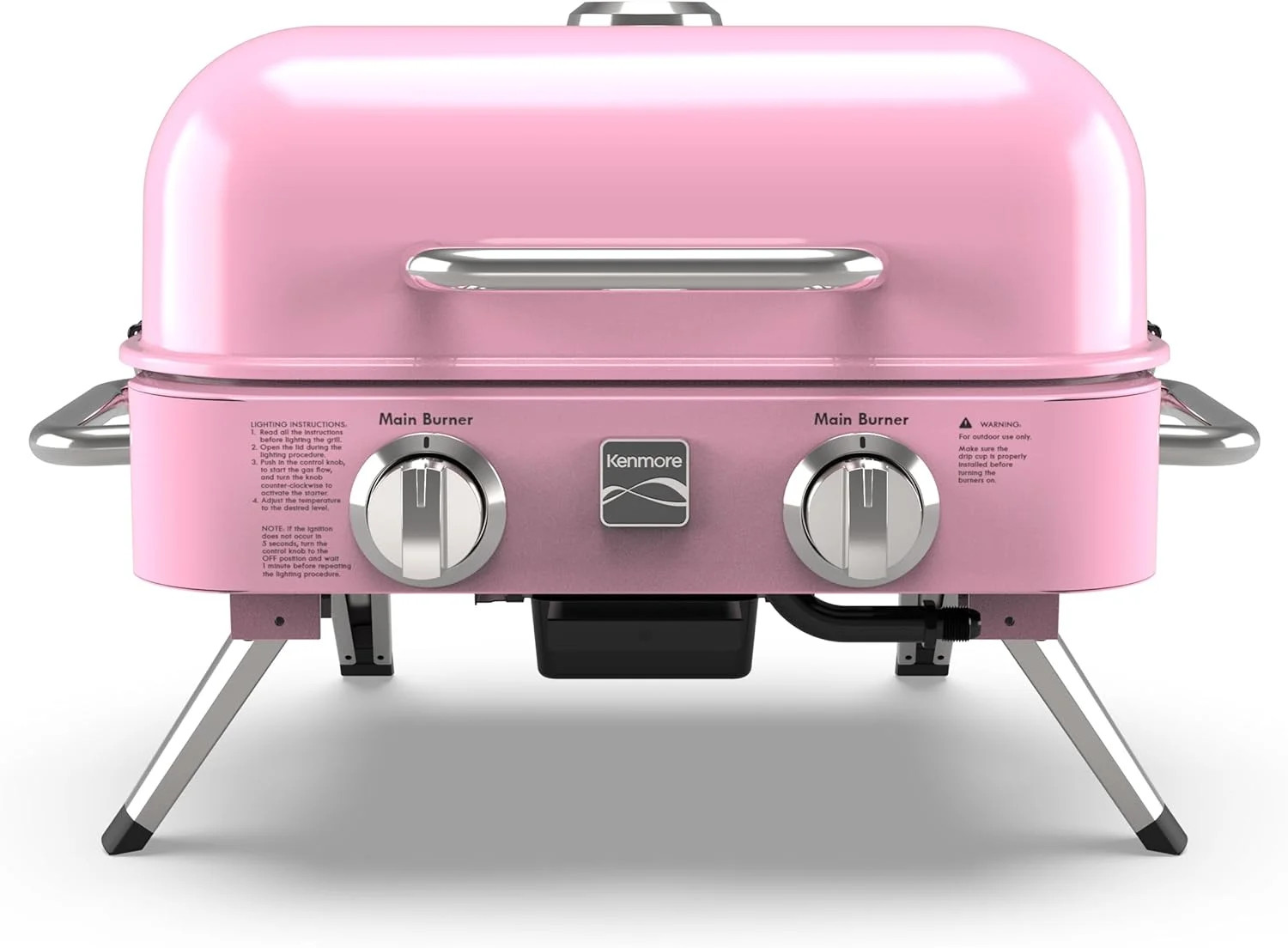Kenmore 2-Burner Portable Tabletop Retro Gas Grill, Pink - Walmart.com | Walmart (US)