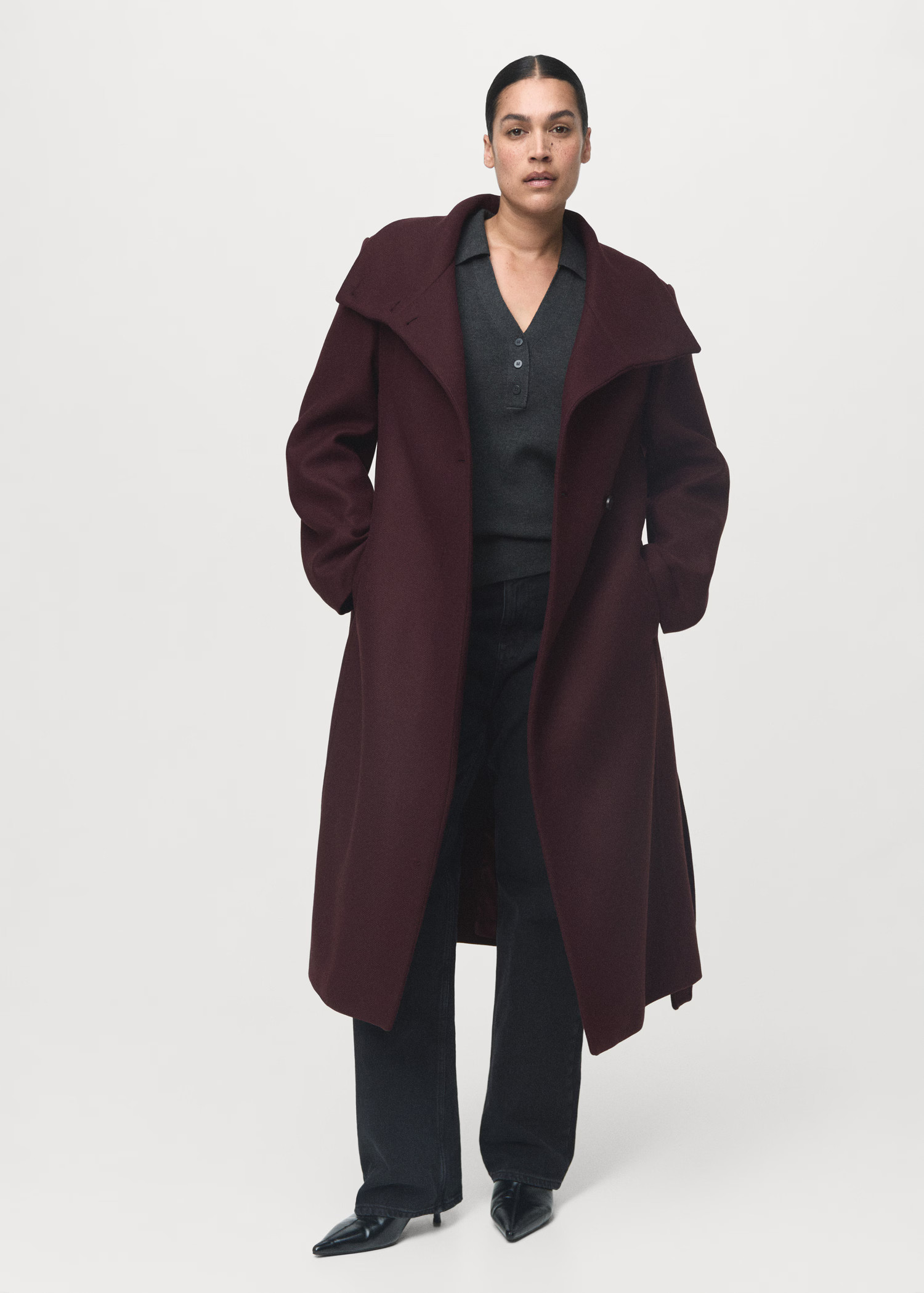 Manteco wool coat with belt - Women | MANGO United Kingdom | MANGO (UK)