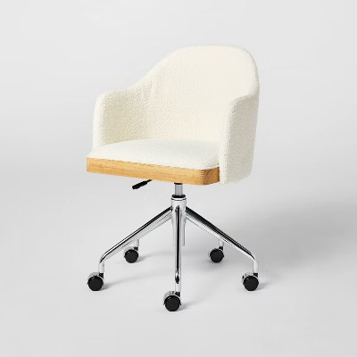 Upholstered Adjustable Height Office Chair Cream - Threshold™ designed with Studio McGee | Target