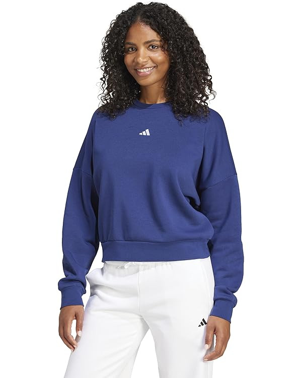adidas womens Essentials Small Logo Feel Cozy Sweatshirt | Amazon (US)