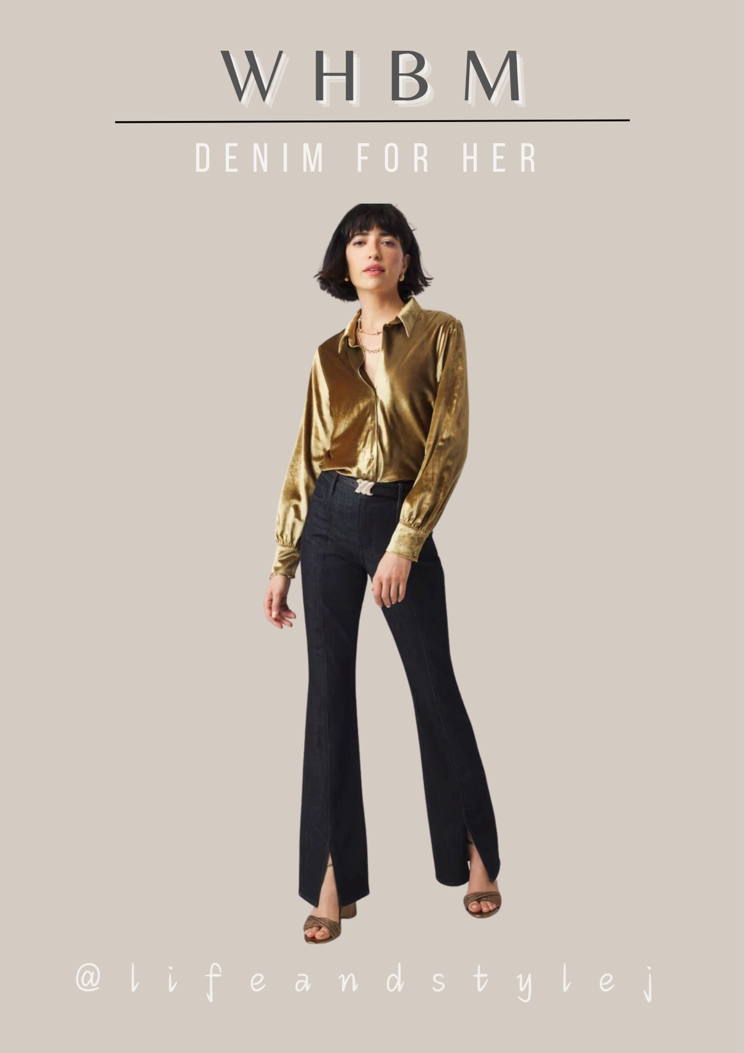 The WHBM High-Rise Sculpt Skinny Flare Ankle-Slit Jeans are a modern twist on classic denim. Pair them with a fitted turtleneck or a tucked-in blouse to emphasize the high-rise waist. Complete the look with heeled ankle boots to show off the ankle slits, and add a blazer for a polished, sophisticated vibe. 

#LTKOver40 #LTKSeasonal #LTKU