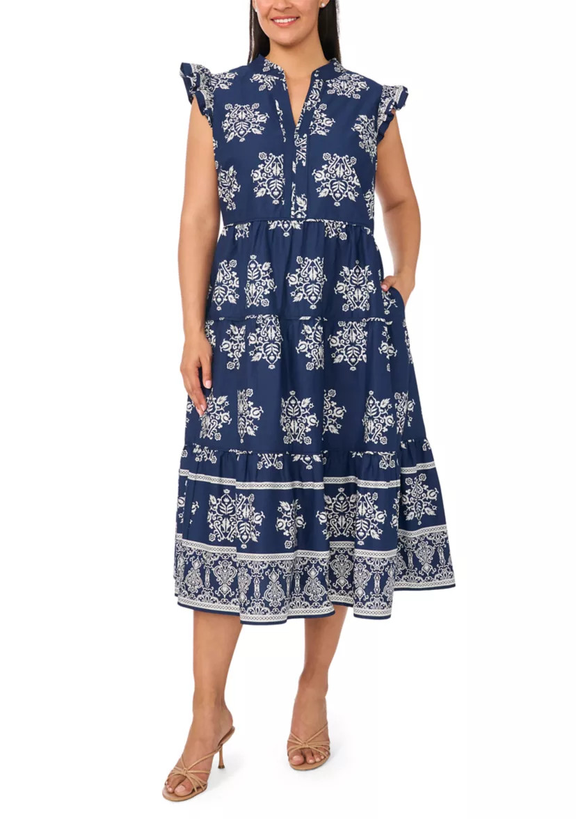 Plus Size Ruffle Tiered Midi Dress | Belk