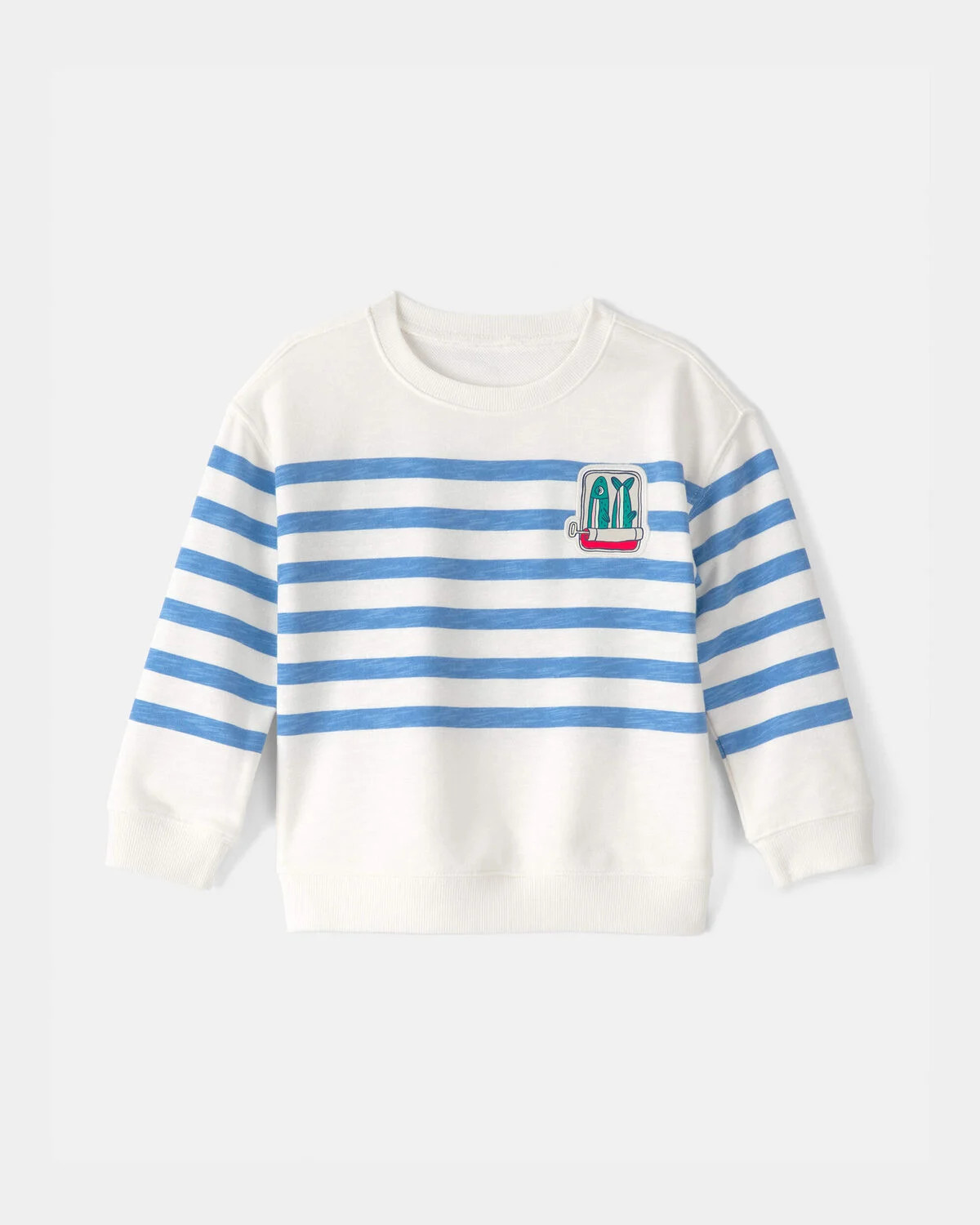 Toddler Boy Striped French Terry Pullover Sweatshirt - Blue/White - Carter's | Carter's | Carter's Inc